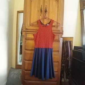 Orange and Navy Boutique Dress